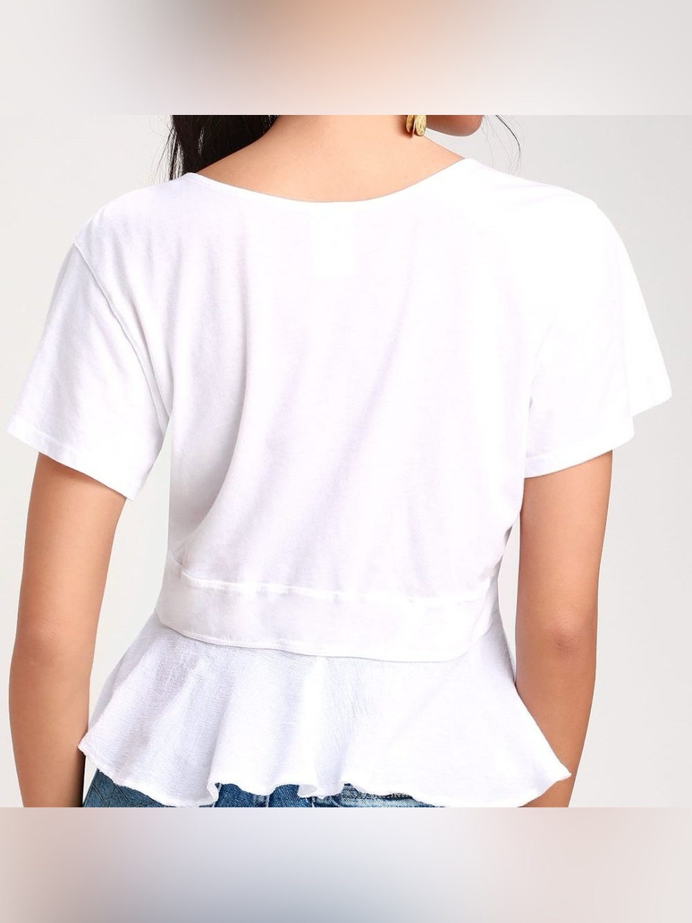 Free People We The Free Knot Me Tee Tie Front Top in White - Size S - Picture 2 of 9